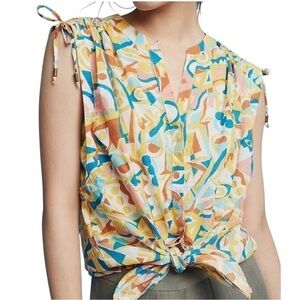 Anthropologie (Danielle Kroll) Brooklynite Printed Sleeveless Button Down 💕